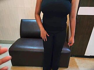 Riya's busty natural tits audition fuck