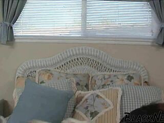 Ebony slut's juicy pussy drenched in hot cum after rough pounding