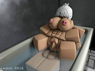 she climbs on riding my cock cowgirl hard in bathtub creampie game part 2