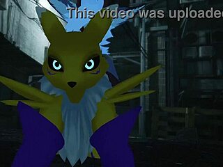 renamon's furry pussy pounded hard in public outdoors