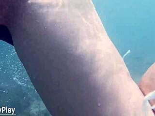 bbw milf takes underwater creampie pussy fill swim