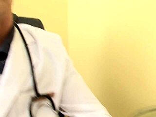 brunette milf mom gets fucked hard by doctor in hospital with creampie facial