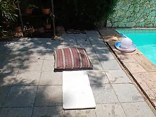 mature milf gags on monster cocks poolside in wild brazilian homemade deepthroat orgy