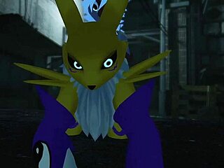 renamon's furry pussy pounded hard in public outdoors