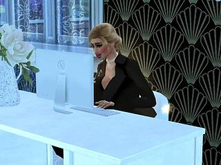 Bella And Milla Fuck At Office Funeral Service