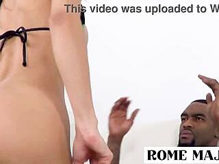 rome major's huge cock gets tia cyrus' sloppy deepthroat