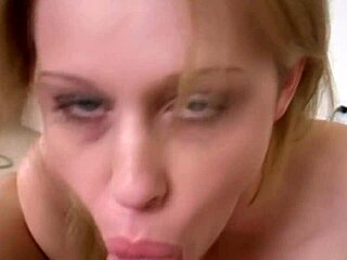 beautiful babe's pretty lips suck sexy cock hungrily