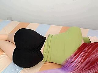 hot volleyball babe in sexy thongs flirts by pool every morning