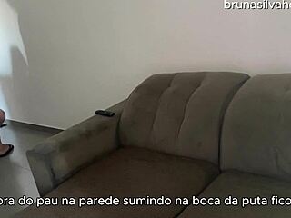 brazilian wife humiliated with rough anal while hubby works unaware