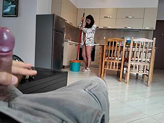 Milf shocked by young studs throbbing cock size