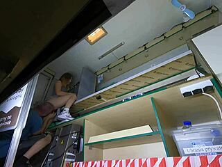 SEXY HOSTESS IN MINISKIRT LETS ME LICK HER WET SHAVED PUSSY!