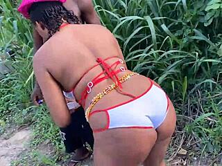 rough outdoor fuck slaps girlfriend into squirting orgasm