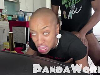 Bald skinny ebony slut asshole wrecked by bbc doggystyle