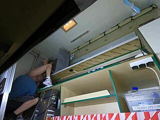 SEXY HOSTESS IN MINISKIRT LETS ME LICK HER WET SHAVED PUSSY!