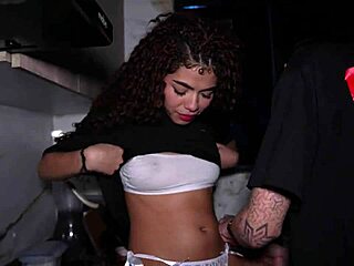 Amateur colombian couple fucks quick in steamy kitchen