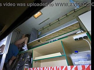 SEXY HOSTESS IN MINISKIRT LETS ME LICK HER WET SHAVED PUSSY!