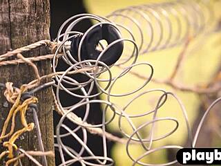 stunning petite blonde zazie bares small tits outdoors teasing