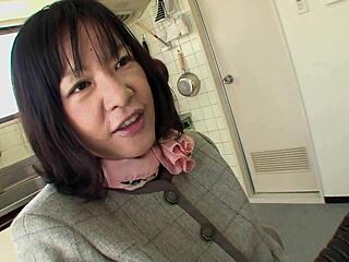 mature asian brunette makiko nakane fingers hairy pussy wildly