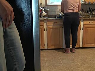 My Turkish Stepmom Nearly Catches My Ass Cumshot!