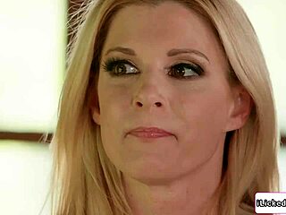 Stepmom licks young pussy with lesbian teacher