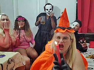 Sexy Halloween Gangbang Orgy Inferno