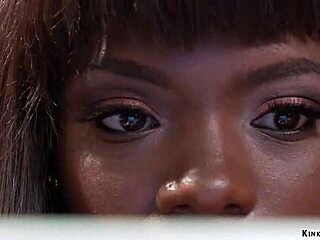 handcuffed ebony slave roughly fucked by big cock in bed