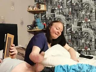 lady pulls out my throbbing 7-inch cock ready to play