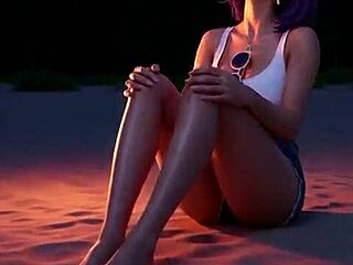 towa's sun-soaked beach curves tease into naughty sensual hentai reveal
