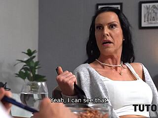 hey tutor your cock feels so good riding cowgirl with this brunette