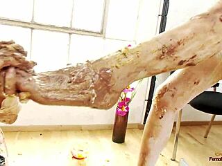 horny redhead babe gives birthday girl messy lesbian toy sex