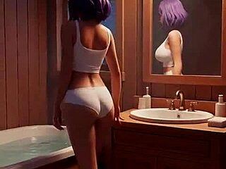 towa's sun-soaked beach curves tease into naughty sensual hentai reveal