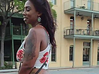 ebony goddess and bbc bull kiss passionately on datenight with big tits