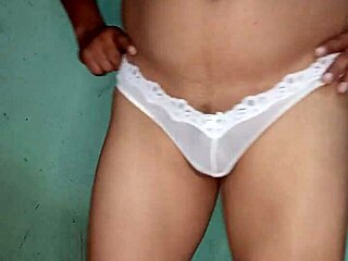 excited in white thong panties sexy dance tease