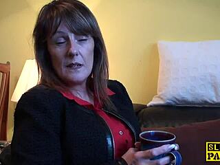 Dominant master ravages bent over religious mature in stockings and heels