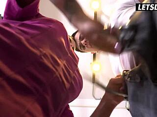 huge tits maid medusa rides monster cock in horny dorm