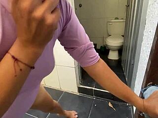 skinny babe cleans bathroom milks huge cock with tight wet pussy cowgirl