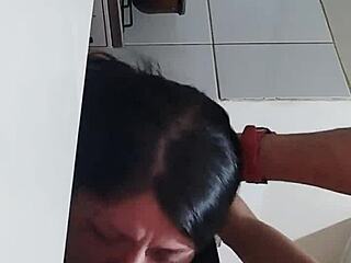 colombian milf gets fucked hard while cooking and filled with hot cum