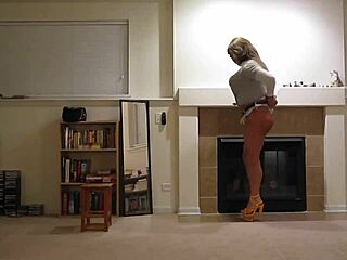 Rachel St Clair's handcuffed booty writhes in bondage tease