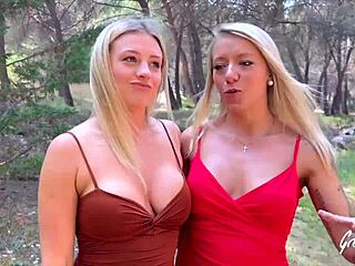 miss alice and ashley blonde milfs in lingerie take huge cocks outdoors 🔥🍑