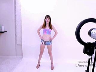 Shy gorgeous brunette pounded hard during intense modeling audition pov fuck