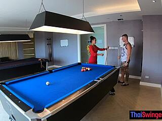 Amateur couple pool play turns passionate sex