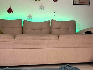 Teen strokes close-up in sexy stockings before intense orgasm