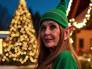 granny carmen claus indulges in amateur homemade missionary creampie holiday pounding with fat cock pov