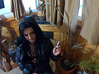 Milfycalla Cum Drenched Black Leather Tease