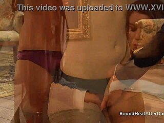 Sensual Madame Fingers While Watching Bound Slave Lesbians