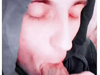 Beautiful Tattooed Cutie Masters Intense Self-Sucking Autofellatio