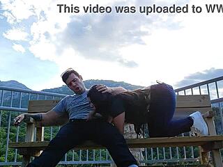 Wow sucking stranger cock hard in mountains!