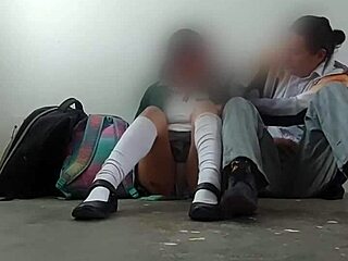 mexican college students sneak fuck in storage room