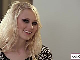 teen model licks boss pussy then scissoring orgasm in lesbian heat