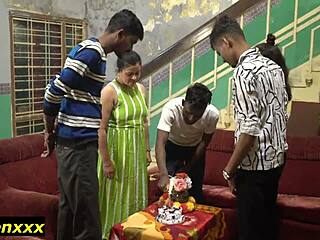 Birthday party erupts into juicy wife cuckold interracial fucking frenzy